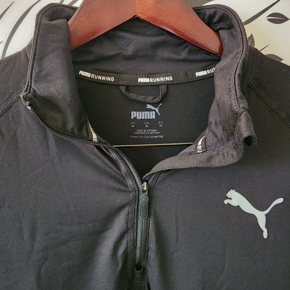Puma Running Athletic Long Sleeve Zipper Shirt - Picture 2 of 3
